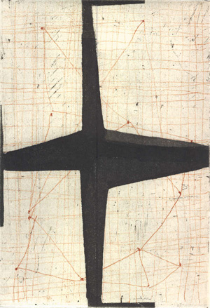 Philippe Vandenberg, etching (8) for Exil de Peintre, Ergo Pers, 2003